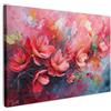 MuchoWow© Quadri Camera Da Letto Stampe Da Parete Quadro Su Tela Moderni | 30x20 cm - Decorazioni Murali Soggiorno Foto Quadretti Ingresso CasaFiori - Rosa - Acquerello - Natura - Arte