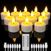 SoulBay Candele LED Ricaricabili con Telecomando, 12 pezzi Candele Tea Light Finte Luci LED Fiamma Oscillante Decorative Elettriche Tealight Effetto Reale per Casa Halloween Natale Decorazionini