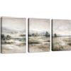FajerminArt 3 Pcs Abstract Nebbia Campagna Quadri Moderni Con Cornice, Blu Beige Montagne Paesaggio Quadro Stampa Su Tela Vintage Tranquillità Palude Stampe Da Parete Decor per Soggiorno Camera Da Letto 30X40cmx3