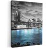 MuchoWow© Quadri Con Cornice Decorazione Quadri Per Camera Da Letto | 60x80 cm - Quadretti Da Parete Moderni Quadro Moderno Soggiorno GrandeNew York - Skyline - Città - Blu