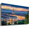 Printerland Quadri Moderni CITTA' ITALIA città Quadro moderno da Parete XXL grande Stampa su tela Canvas Decorazione Murale muro Soggiorno Arredo Camera da letto Cucina (TORINO, 30x50 cm)