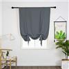 SIMPVALE Tende oscuranti corte romane con legatura, isolamento termico, tenda oscurante con tasca per bastone, per camera da letto, soggiorno, cucina (grigio, 100 x 140 cm)