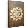 MuchoWow© Quadri su Tela Foto Quadro Moderno Soggiorno Canvas Decorazioni | 40x60 cm - Camera da Letto Mandala - Fiori - Vintage - Bianco