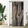 Xiaoterna Tenda da doccia in marmo Tenda da bagno con schizzi d'oro Tenda da doccia astratta grigio oro nero Tenda da doccia moderna di lusso Tessuto impermeabile lavabile in lavatrice 90x180cm