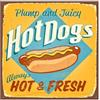 Lupia - Quadro moderno Canvas World HOTDOGS ALWAYS HOT 30x30 cm, Stampa su Tela, Telaio in Fibra di Legno, Stampa Stile Vintage, Decorazione Cucina Sala da Pranzo bar hotel ristorante pizzeria, Retro'