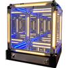 Vestamore Infinity Mirror Cube Light, 12 cm Tesseract Cube Abyss Effect Light, profondità visiva 4D con LED multicolore, decorazione da scrivania per gaming, moderna decorazione da scrivania, ricarica USB