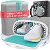 YOANGYI 2-in-1 Sacchetto Lavare Scarpe in Lavatrice XL - Rete Sneaker 2 Scomparti | Sacca Lavare Scarpe con Vano Suole e Moschettone Antigraffio, Rete Lavaggio Scarpe Silenziosa fino a Taglia EU 46
