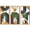Sasiil 3 Pezzi Decorazioni Parete Legno, Sculture a Parete Decorative, Boho Decorazione Artistica da Parete, Leggero Arte Murale Geometrica Moderna per Soggiorno, Camera, Ingresso, Ufficio