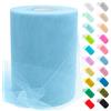 Uiopa Tulle Azzurro, 15cm x 91,4m Tulle Rotolo Tessuto Nastro Poliestere per Gonna Tutù, Decorazione per Matrimoni/Feste, Fiocco Regalo, Artigianato Fai-da-Te