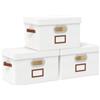 OUTBROS Scatole portaoggetti in tessuto, 26 x 20 x 17 cm, colore bianco, set da 3