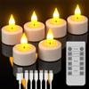 SoulBay 6 pezzi Tea Light Candele LED con Telecomando, Candele Finte LED Batteria USB Ricaricabili Elettriche Effetto Reale con Timer, Natalizie Decorative Luci per Halloween Casa Natale Decorazioni
