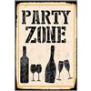 Lupia - Quadro moderno Canvas World PARTY ZONE 24x35 cm, Stampa su Tela Telaio in Fibra di Legno, Stampa Stile Vintage, Decorazione Cucina Sala da Pranzo bar hotel ristorante pizzeria, Retro'
