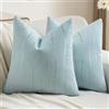 Ystyle Chenille Federe Cuscini Divano 40x40 2 Pezzi, Morbide Federa Cuscino con Texture a Righe in Rilievo, Decorativi Elegante Copricuscino Divano per Divano Soggiorno Camera, Azzurro