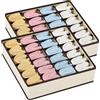 DIMJ Organizer Armadio - Set di 2 Organizer Cassetti Pieghevoli 48 Scomparti (2x24), 30 x 30 x 9 cm, Divisori per Cassetti in Non Tessuto, per Calzini, Vestiti, Biancheria Intima, Cravatte, Beige