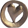 Herzmensch Decorazione a forma di cuore in bronzo massiccio dorato, 4 cm, scultura a forma di cuore da appoggiare, regalo per matrimonio, compleanno, battesimo, lutto, realizzato a mano in Germania