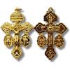 OVUNQUE PROTEGGIMI Croce crocifisso del Perdono. Color Oro. Ciondolo religioso. Medaglia Madonna Miracolosa. Medaglia San Benedetto. From Italy. (1)