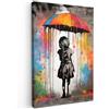 MuchoWow© Stampe Su Tela Quadro Soggiorno Quadri Camera Da Letto Moderni | 80x120 cm - Accessori Salotto Poster Da Parete Con Cornice DecorazioneRagazza - Arte - Ombrello - Graffiti - Colori - Muro