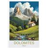 Generic Stampa artistica da parete su tela, motivo: Dolomiti Italia, 20 x 30 cm, per soggiorno, camera da letto e ufficio, paesaggio panoramico della città