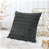 Generic Federe decorative per cuscini in velluto a coste 22x22 pollici (56x56 cm), super morbide, stile bohémien, a righe, quadrate, federe moderne per cuscini per divano, poltrona, camera da letto, auto