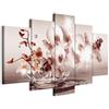 B&D XXL - Quadri Moderni Camera da Letto Grandi, Fiori Orchidea, 225x112 cm | Chiodi Inclusi, 5 Pezzi, Quadro Moderno, Componibili, Decorazione da Parete, Resistenti Allo Sbiadimento, Produzione Europea