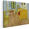 BKstuff Quadro stampa su tela canvas Quadro opere di Vincent Van Gogh Paesaggio da appendere Arredamento Soggiorno (35x50cm, Camera da letto ad Arles, Vincent Van Gogh)