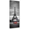 Feeby Quadro Stampa Moderna Parigi Foto su Tela Torre Eiffel Bianco e Nero 25x70 cm