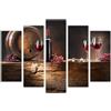 AREDE Set di 5 Stampe da Parete Quadri Moderni Decorazioni da Muro per Casa Soggiorno Camera da Letto e Cucina Arte del vino| 120 x 80 cm | Pronto da appendere