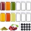 KAHEIGN 12 Pezzi Bottiglie di Succo di Vetro con Coperchio, 60ml Barattolo Riutilizzabile a Tenuta Stagna con Bocca Larga per Zenzero Shot Benessere Succhi Whisky - Lavabili in Lavastoviglie (Bianco)