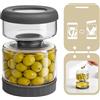 Luvan Barattolo per Sottaceti 750 ml/25.4 oz Capovolto, Contenitore per Sottaceti con Coperchio a Filtro Ribaltabile, Senza BPA e Senza Piombo, per Cetrioli, Olive, Pomodori, Cipolle e Carciofi