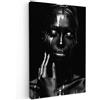 MuchoWow© Quadri Moderni Soggiorno su Tela Quadro Canvas Foto Dipinti | 60x90 cm - Camera da Letto Decorazioni Pareti Donna - Argento - Pittura - Bianco e nero - Ritratto