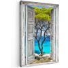 MuchoWow© Quadri su Tela Foto Quadro Moderno Soggiorno Canvas Decorazioni | 80x120 cm - Camera da Letto Albero - Tropicale - Mare - Vista - Spiaggia