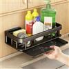 Generic Organizer per lavello da cucina e scolapiatti in spugna in acciaio inox per montaggio a parete con vassoio antigoccia rimovibile e ganci, organizer per riporre oggetti