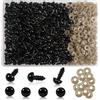 TOAOB THE ONE AND ONLY BABY TOAOB 300 Pezzi Occhi di Sicurezza per Amigurumis 8 mm Nero Occhietti con Rondelle per Creazione di Animale all'Uncinetto Lavoretti Artigianato