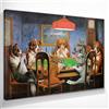 CheQuadro! A Friend in Need, un amico in difficoltà, cani che giocano a poker C.M. Coolidge, quadro grande stampa su tela di alta qualità, fine art, intelaiato pronto da appendere bsa3-40x30 cm