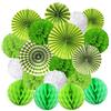 ZERODECO Carta Pompom - Ventaglio a nido d'ape, decorazione per sala, matrimonio, compleanno, Pasqua, battesimo, compleanno, colore: verde