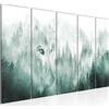 Runa Art Murali XXL Foresta nebbia 200 x 80 cm Verde 5 Pezzi - Made in Germany - 033455b