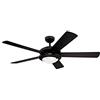 Westinghouse Lighting 7871940 Ventilatore da soffitto nero opaco da 132 cm Comet per interni, kit di luce con vetro smerigliato opale