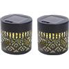 Generic Lampade da parete a energia solare, con mandala, lampada di proiezione decorativa per esterni, impermeabile, in metallo, per cortile, giardino, patio, cortile (2, calde)