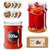 KADAX Set di 8 barattoli in Vetro 500ml Ø82 frutteto - Tappo a Vite Twist-off ermetico, per Conserve, sottaceti, fermentazione e omogeneizzati