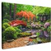 MuchoWow© Quadri su Tela Foto Quadro Moderno Soggiorno Canvas Decorazioni | 60x40 cm - Camera da Letto Giardino giapponese - Natura - Alberi - Piante - Giappone