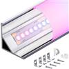 KOSOOM profilo per strisce LED, con clip in metallo, copertura opaca antipolvere, lunghezza 1 metro, 10 pezzi, modello LL30, montaggio a superficie, larghezza max 10 mm, dimensioni 15,8 x 15,8 mm.