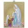 F.LLI BONELLA Fratelli Bonella | Quadro Sacro raffigurante Lourdes con Bernadette su legno MDF di pioppo 8mm con Mosaico in lamina dorata formato 18x24 cm | Made in Italy