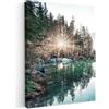 MuchoWow© Stampa Su Tela Decorazioni Pareti Canvas Grandi Dimensioni Quadri | 30x40 cm - Con Cornice Moderni Quadro Soggiorno Foto Camera Da Letto Muro Alberi - Lago - Natura - Montagne