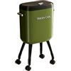 Baoblaze Pattumiera con Gambe, Coperchio ermetico, Piede Alto, Scorrevole per Aprire, Semplice e Stretto, Cestino per la Spazzatura per Camera da Letto, Verde con Caster
