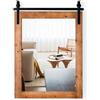 HOMASIS Specchio da Parete Moderno, Cornice in Legno, Grande e Rettangolare, Specchio Decorativo da Muro per Bagno, Salotto, Corridoio, Camera da Letto (Marrone, 55 x 76 x 2,2 cm)
