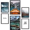 Nacnic - Set di 6 stampe fotografiche sul paesaggio montano invernale - pittura murale per l'arredamento della casa - minimalista, moderno - A3 e A4. Non incorniciato