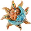 ACAREY Decorazione murale in metallo Sole e luna da appendere da 29,5 cm per il giardino, decorazione murale in ferro - Sole e luna 3D - Scultura murale in metallo (blu)