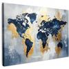 MuchoWow© Quadri Grandi Dimensioni Quadretti Da Parete Quadro Moderno | 120x80 cm - Camera Da Letto Stampa Foto Su Tela Soggiorno Cornice Decorazioni Mappa - Blu - Astratto