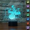 KINGCOO 3D Dffetto Lampada da Tavolo,KINGCOO Luce Notturna Regolabile con 7 Colori LED,Interruttore Touch illuminazione D'atmosfera,Idea Regalo per Compleanno e Natale (Mensola Drum)