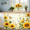 Odot Tende per Mobili da Cucina (Farfalla 1,W 70 H 100cm) | Tenda per Mobile Sottolavello Autoadesiva Motivo Girasole 3D Tenda Corta Sotto Lavello per Antipolvere Ombreggiatura Privacy